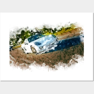 Cayman Porsche - Watercolour Posters and Art